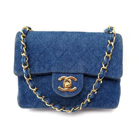 sac chanel timeless denim|Timeless/classique handbag Chanel Navy in Denim .